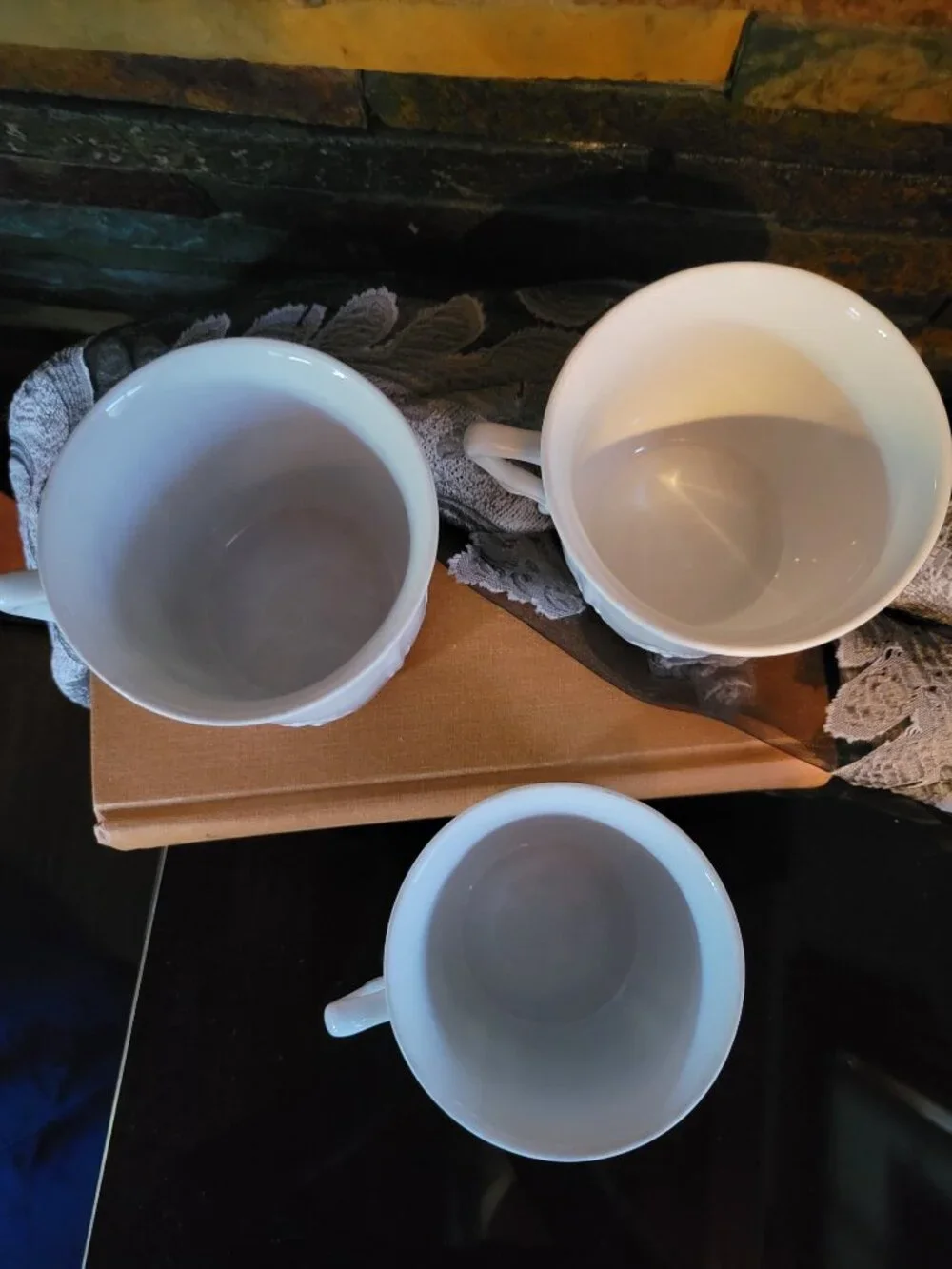 Vintage Hutschenreuther Baronesse White Mugs/Cups-Set of 5